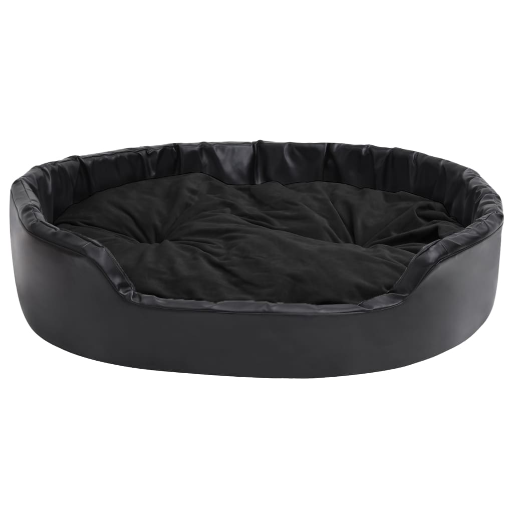 Hondenmand Pluche En Kunstleer 99 x 89 x 21 cm Zwart