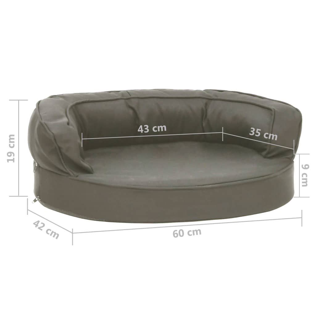 Hondenbed Ergonomisch Linnen-Look 60 x 42 cm Donkergrijs