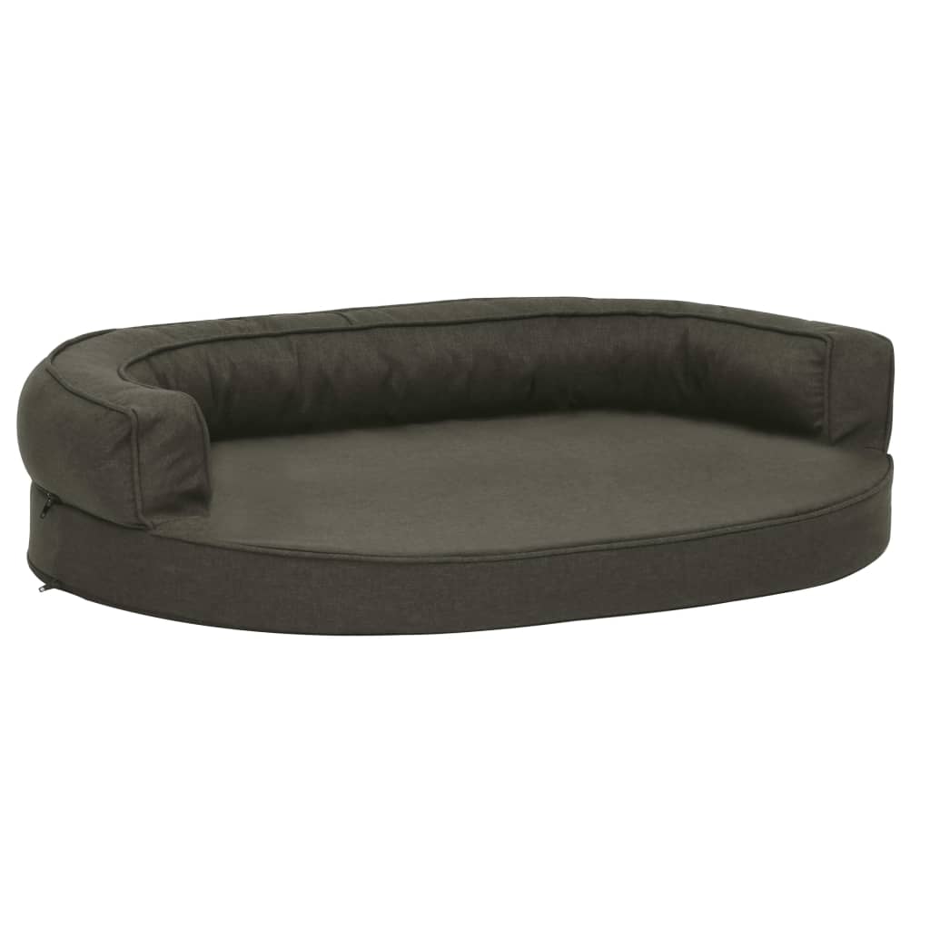 Hondenbed Ergonomisch Linnen-Look 75 x 53 cm Donkergrijs
