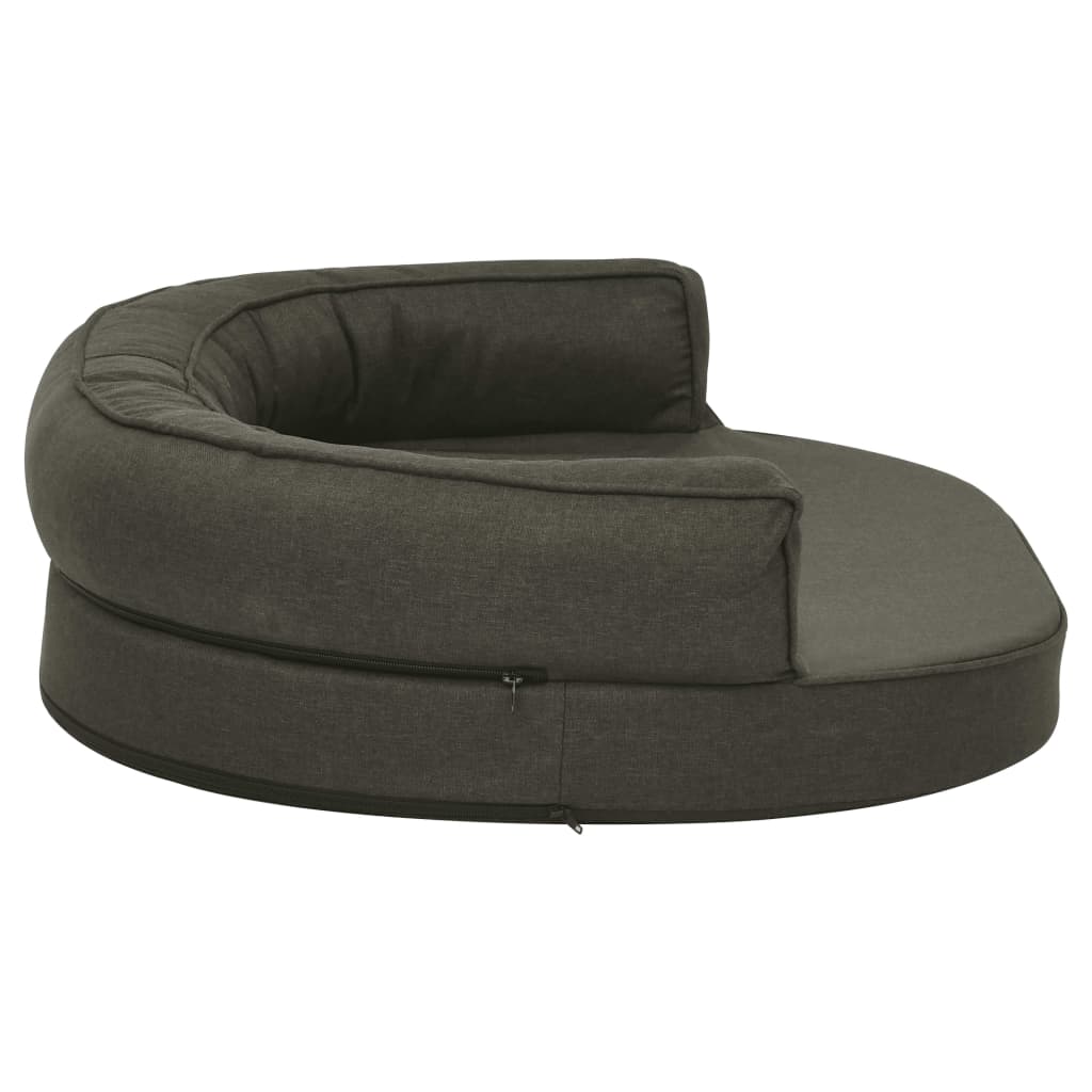 Hondenbed Ergonomisch Linnen-Look 75 x 53 cm Donkergrijs