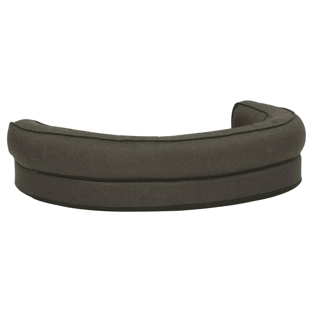 Hondenbed Ergonomisch Linnen-Look 75 x 53 cm Donkergrijs