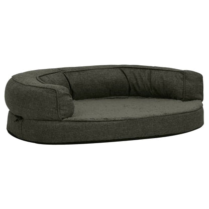 Hondenbed Ergonomisch Linnen-Look Fleece 75 x 53 cm Donkergrijs