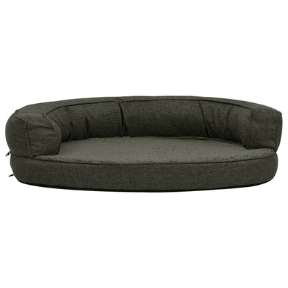 Hondenbed Ergonomisch Linnen-Look Fleece 75 x 53 cm Donkergrijs
