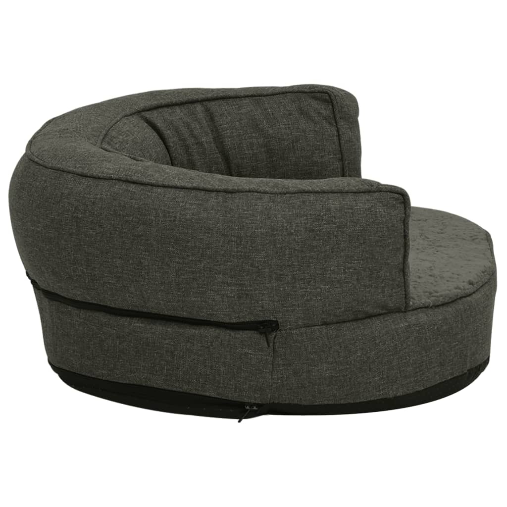 Hondenbed Ergonomisch Linnen-Look Fleece 75 x 53 cm Donkergrijs
