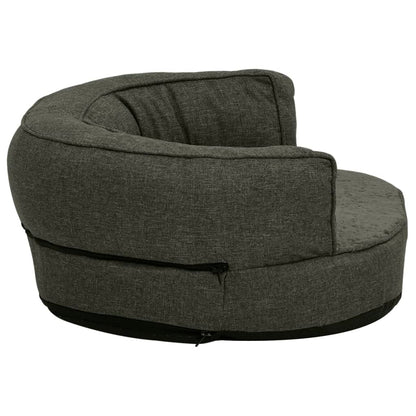 Hondenbed Ergonomisch Linnen-Look Fleece 75 x 53 cm Donkergrijs