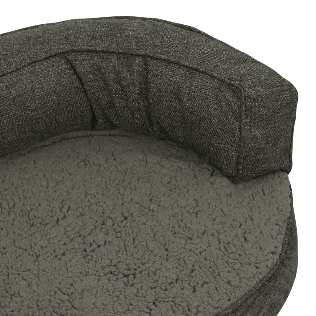Hondenbed Ergonomisch Linnen-Look Fleece 75 x 53 cm Donkergrijs