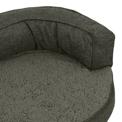 Hondenbed Ergonomisch Linnen-Look Fleece 75 x 53 cm Donkergrijs