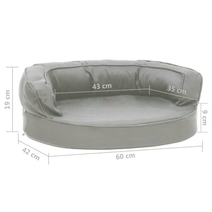 Hondenbed Ergonomisch Linnen-Look 60 x 42 cm Grijs
