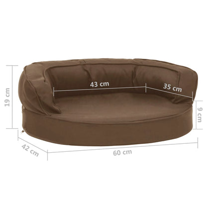 Hondenbed Ergonomisch Linnen-Look 60 x 42 cm Bruin