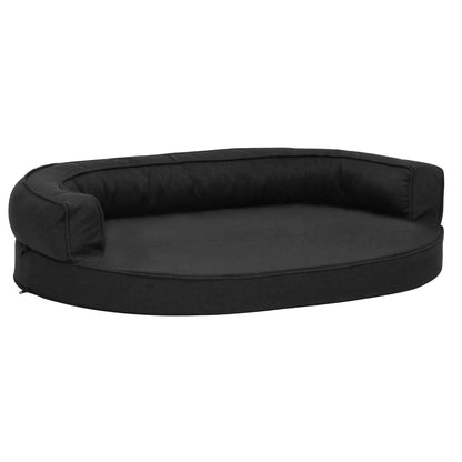 Hondenbed Ergonomisch Linnen-Look 75 x 53 cm Zwart