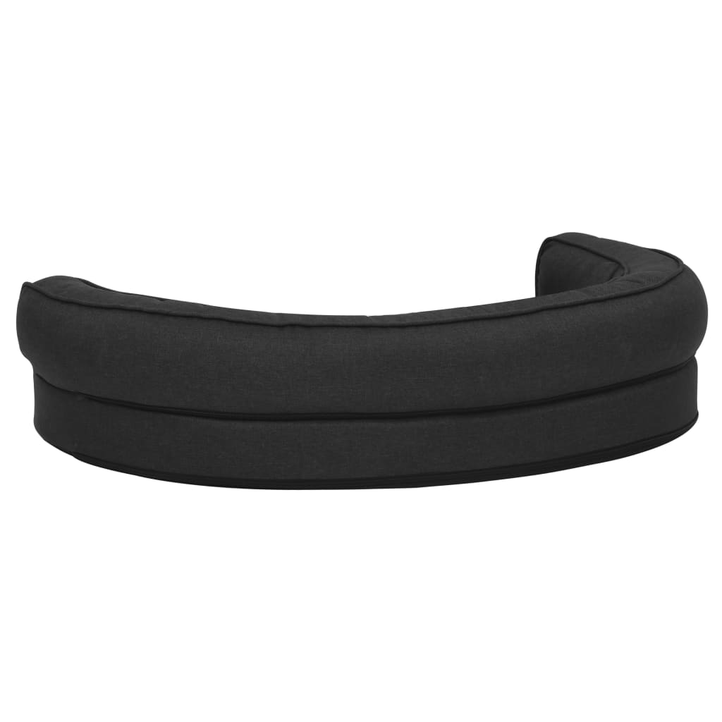 Hondenbed Ergonomisch Linnen-Look 75 x 53 cm Zwart
