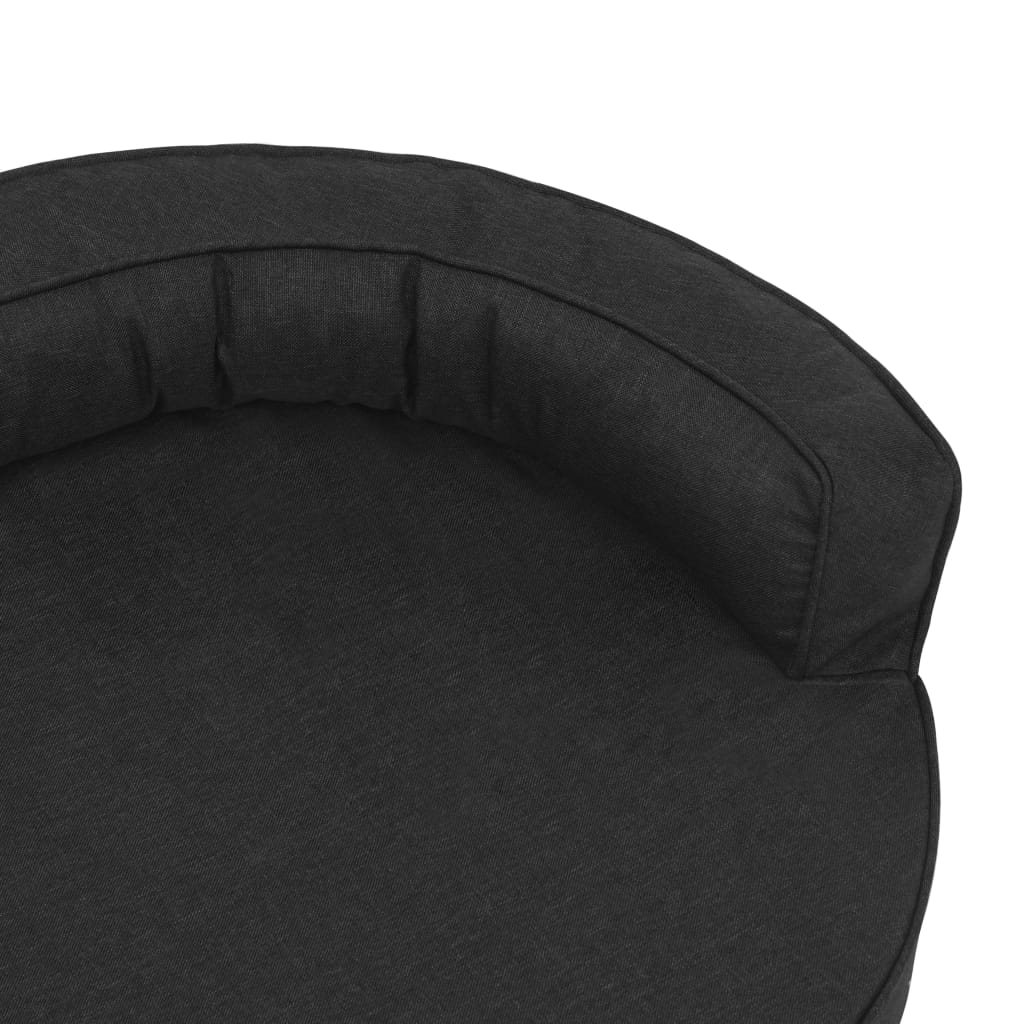 Hondenbed Ergonomisch Linnen-Look 75 x 53 cm Zwart