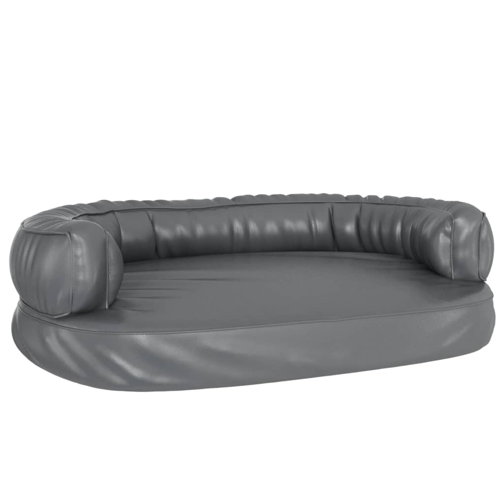 Hondenmand Met Ergonomisch Schuim Kunstleer 88 x 65 cm Grijs
