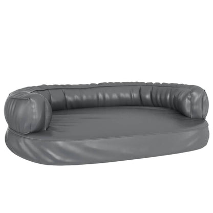 Hondenmand Met Ergonomisch Schuim Kunstleer 88 x 65 cm Grijs