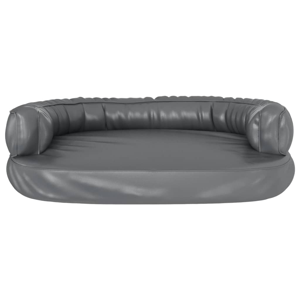 Hondenmand Met Ergonomisch Schuim Kunstleer 88 x 65 cm Grijs