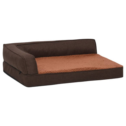 Hondenbed Ergonomisch Linnen-Look Fleece Bruin