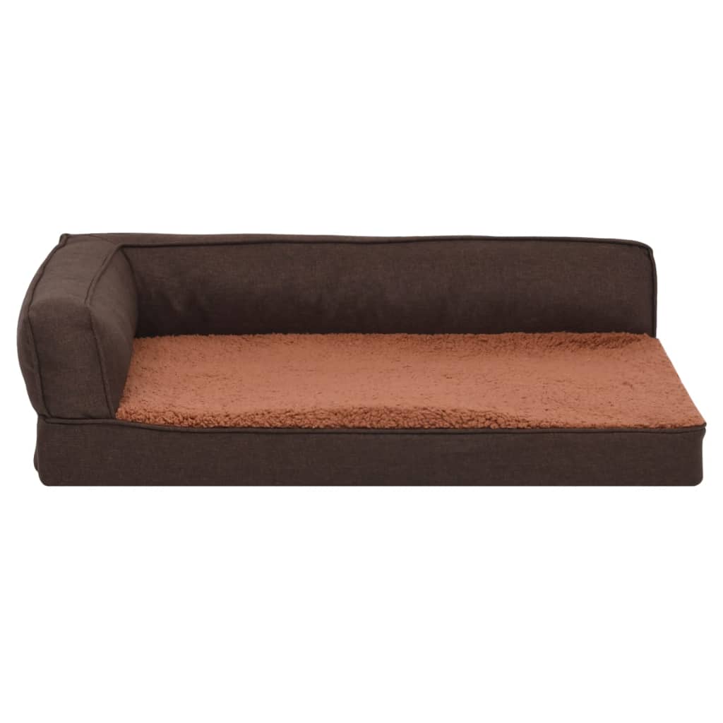 Hondenbed Ergonomisch Linnen-Look Fleece Bruin