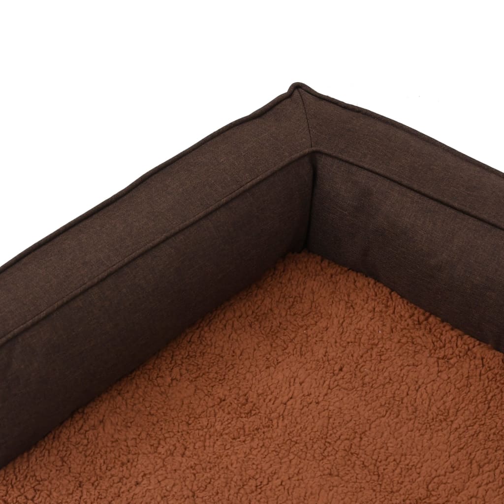 Hondenbed Ergonomisch Linnen-Look Fleece Bruin