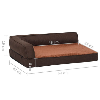 Hondenbed Ergonomisch Linnen-Look Fleece Bruin