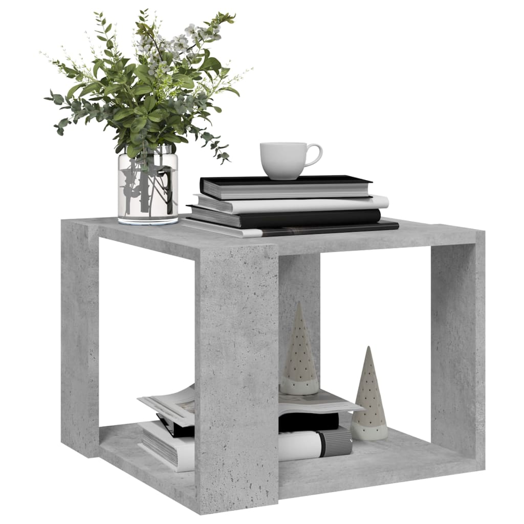 Salontafel 40x40x30 cm bewerkt hout betongrijs
