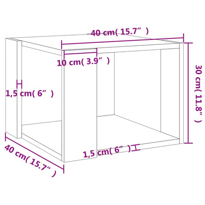 Salontafel 40x40x30 cm bewerkt hout betongrijs