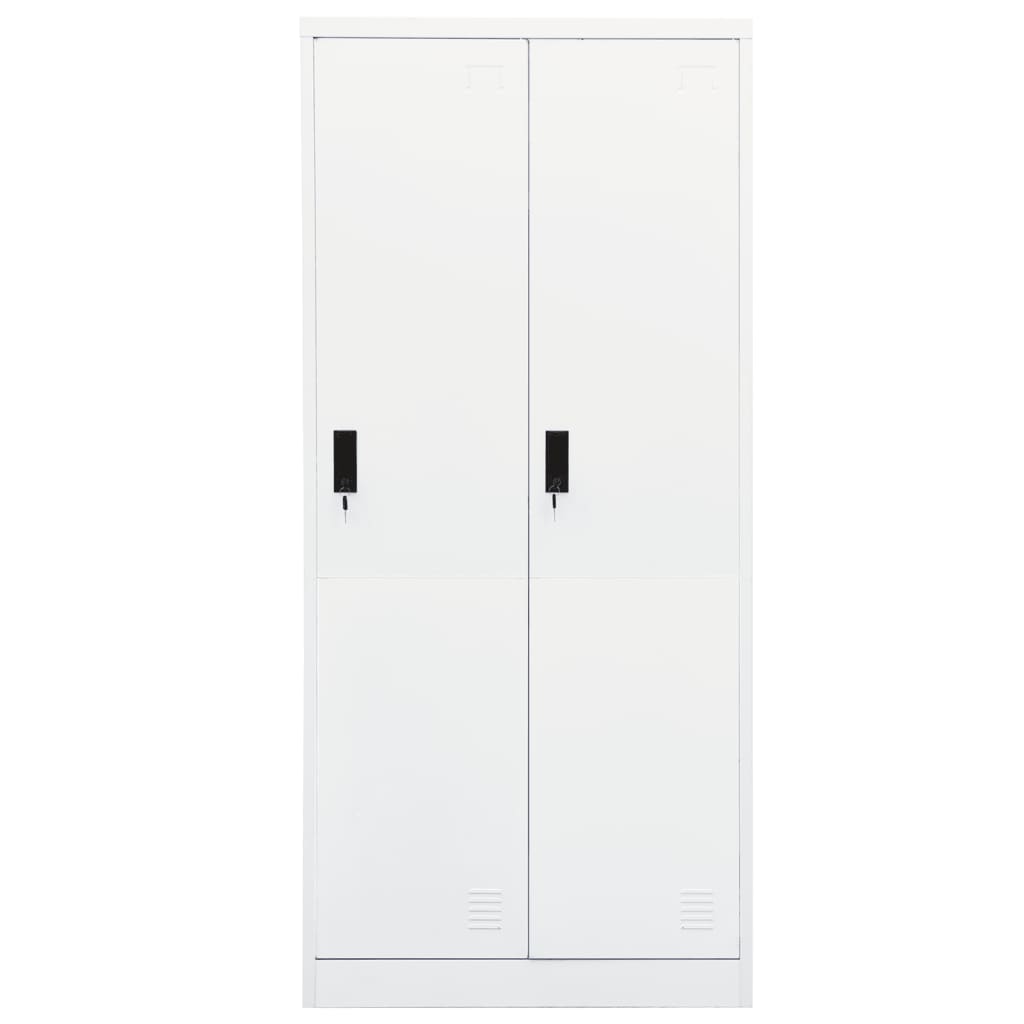Kledingkast 80x50x180 cm staal wit