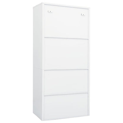 Kledingkast 80x50x180 cm staal wit
