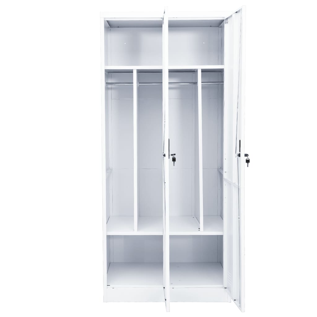 Kledingkast 80x50x180 cm staal wit