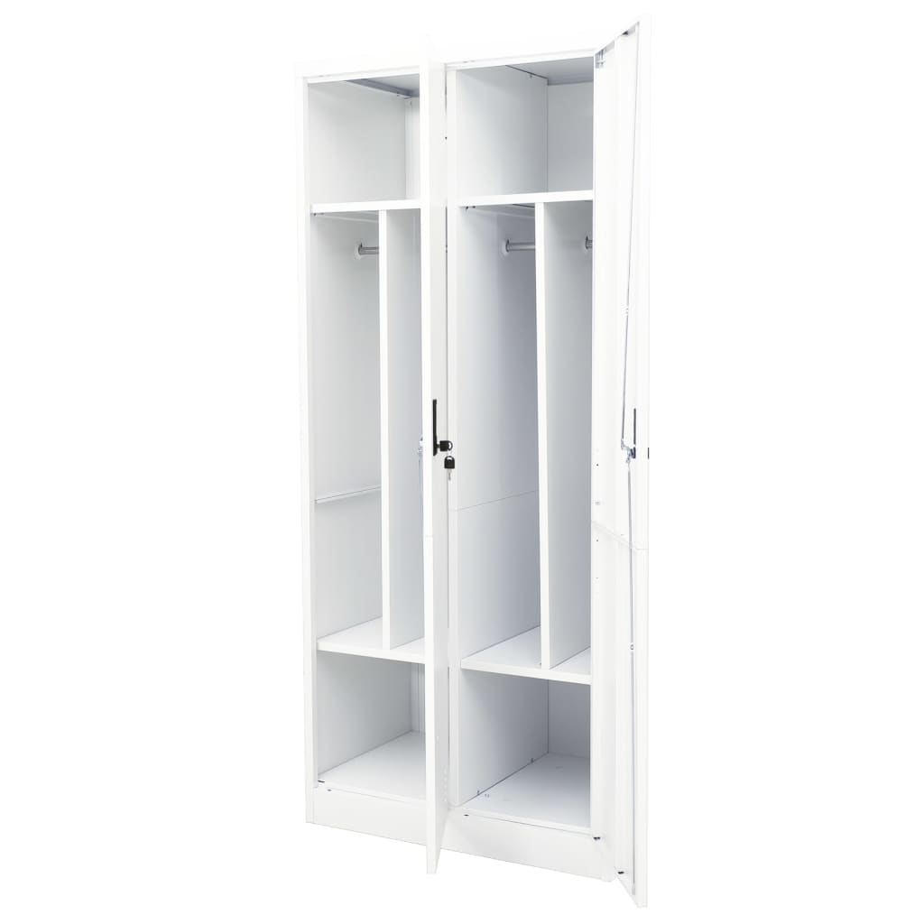 Kledingkast 80x50x180 cm staal wit