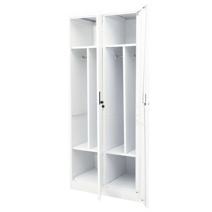 Kledingkast 80x50x180 cm staal wit