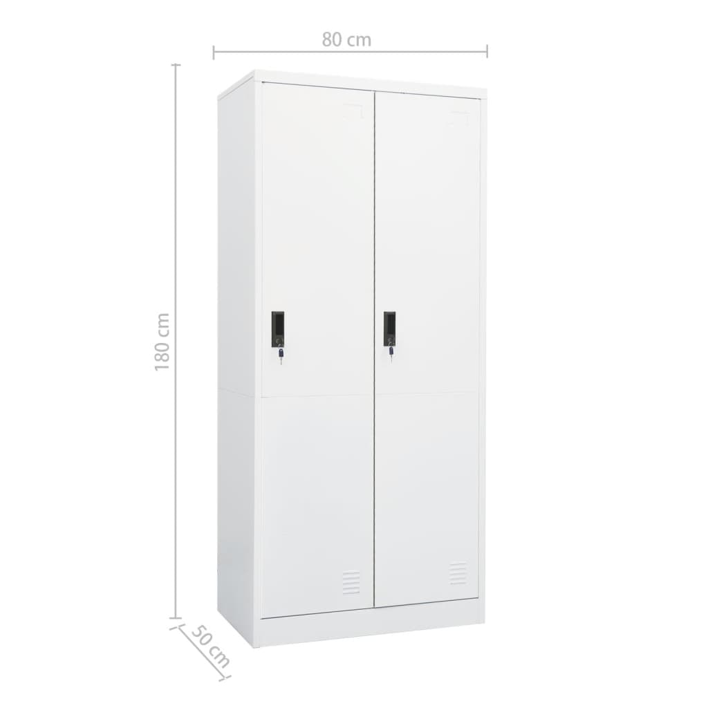 Kledingkast 80x50x180 cm staal wit