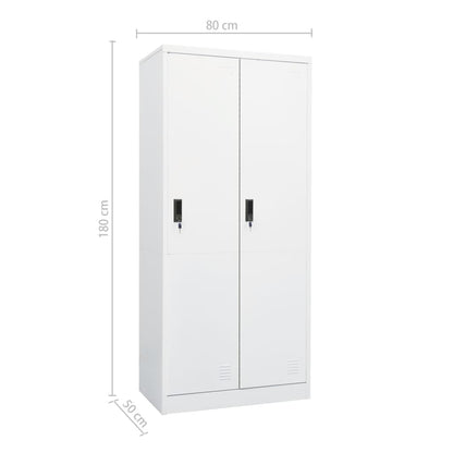 Kledingkast 80x50x180 cm staal wit