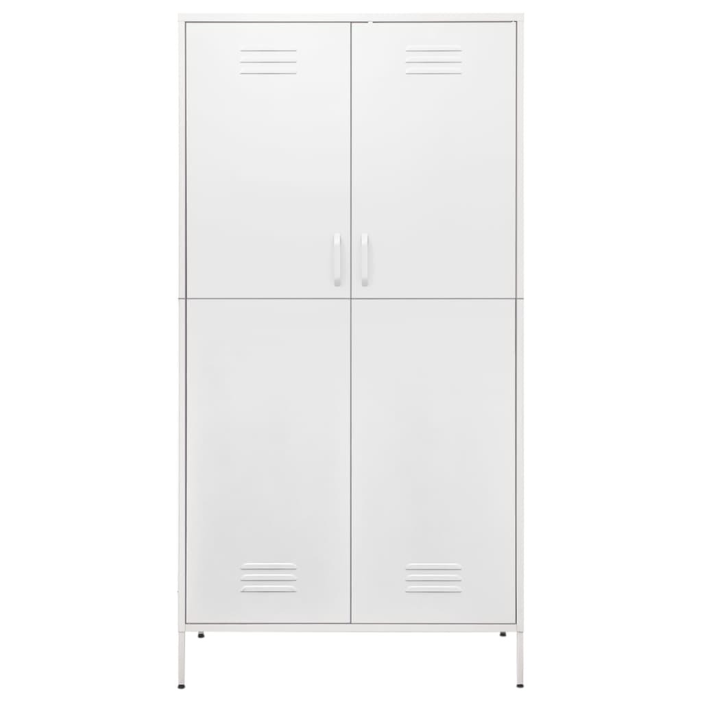 Kledingkast 90x50x180 cm staal wit