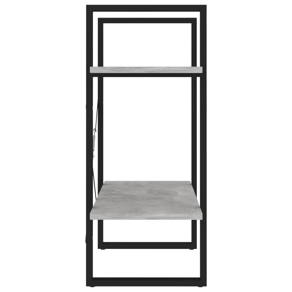 Boekenkast met 2 schappen 60x30x70 cm bewerkt hout betongrijs