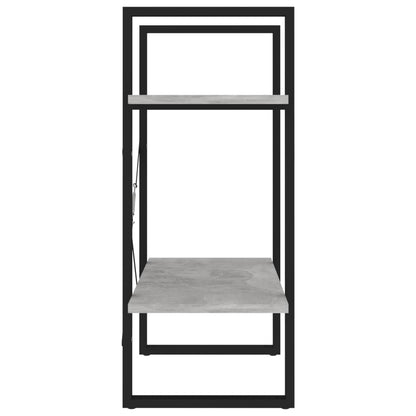 Boekenkast met 2 schappen 60x30x70 cm bewerkt hout betongrijs