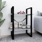 Boekenkast met 2 schappen 60x30x70 cm bewerkt hout betongrijs