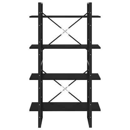 Boekenkast met 4 schappen 80x30x140 cm massief grenenhout zwart