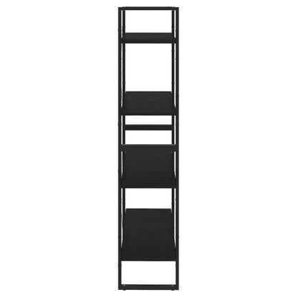 Boekenkast met 4 schappen 80x30x140 cm massief grenenhout zwart