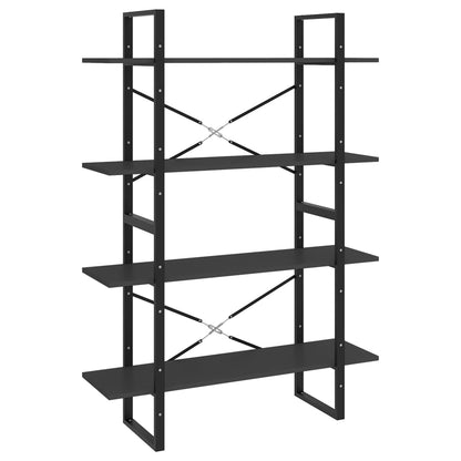 Boekenkast met 4 schappen 100x30x140 cm spaanplaat grijs