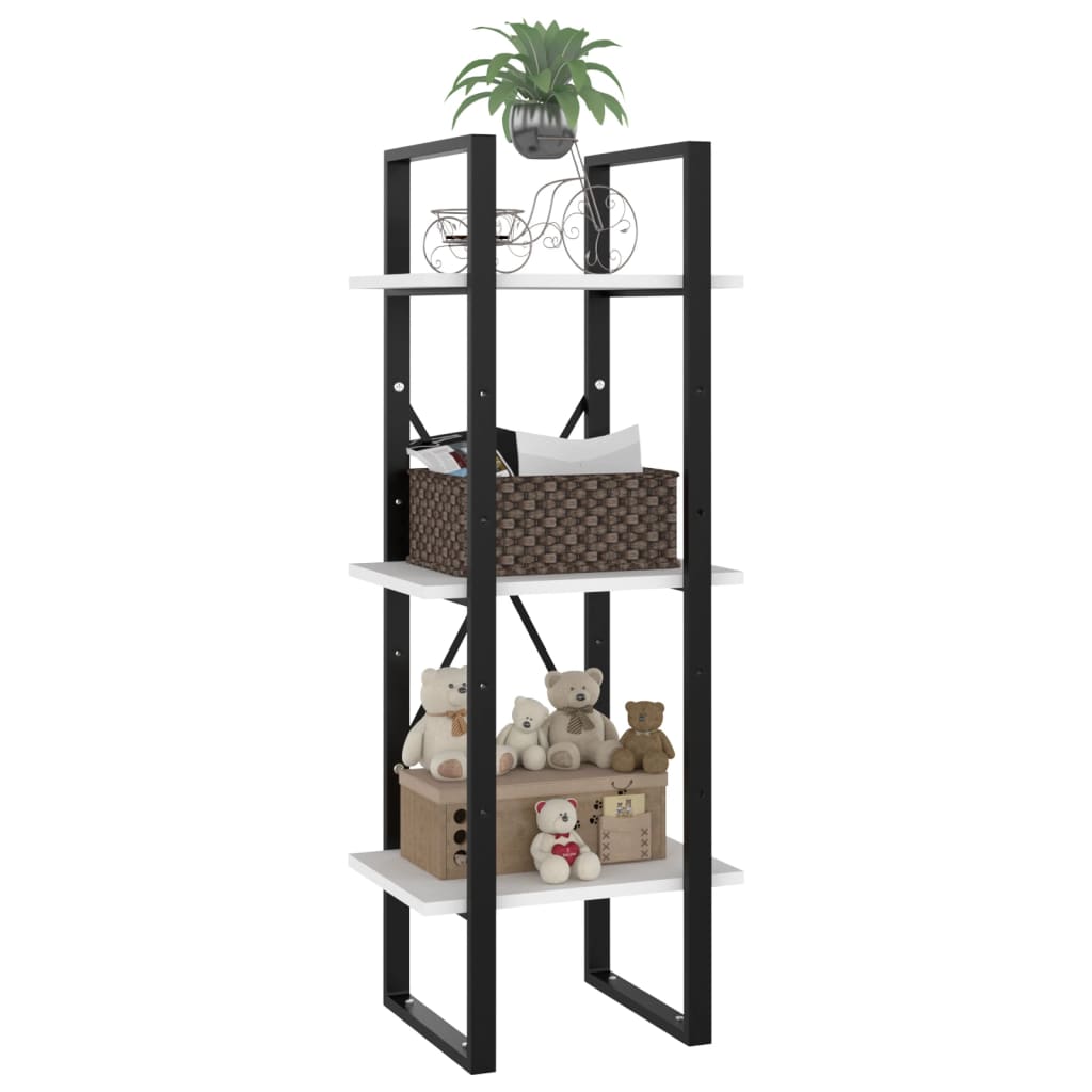 Boekenkast met 3 schappen 40x30x105 cm bewerkt hout wit