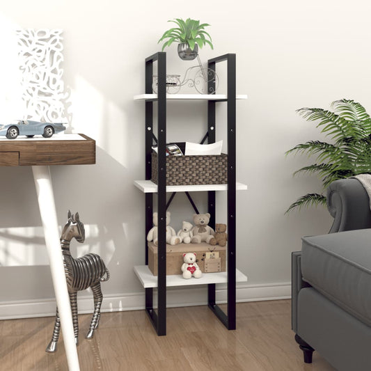 Boekenkast met 3 schappen 40x30x105 cm bewerkt hout wit