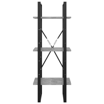 Boekenkast met 3 schappen 40x30x105 cm bewerkt hout betongrijs