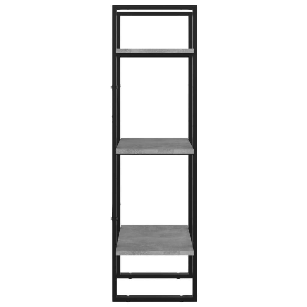 Boekenkast met 3 schappen 40x30x105 cm bewerkt hout betongrijs