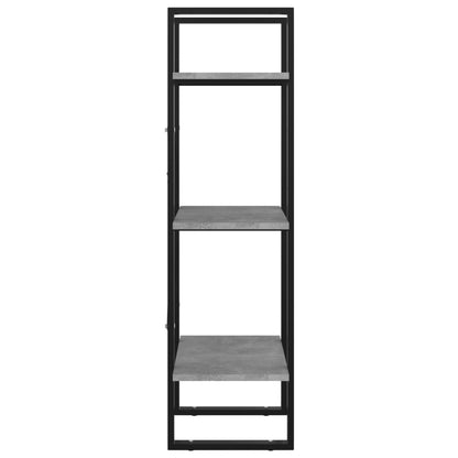 Boekenkast met 3 schappen 40x30x105 cm bewerkt hout betongrijs