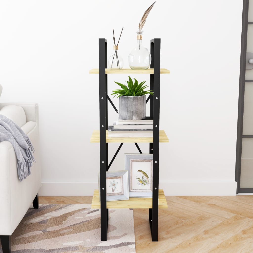 Boekenkast met 3 schappen 40x30x105 cm massief grenenhout