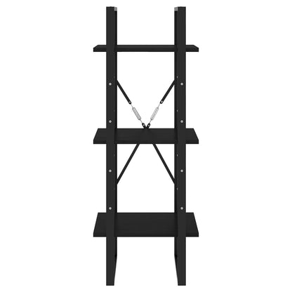 Boekenkast met 3 schappen 40x30x105 cm massief grenenhout zwart
