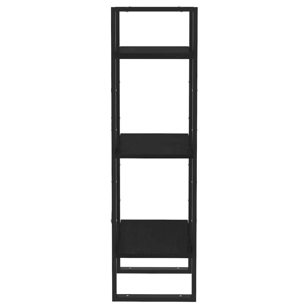 Boekenkast met 3 schappen 40x30x105 cm massief grenenhout zwart