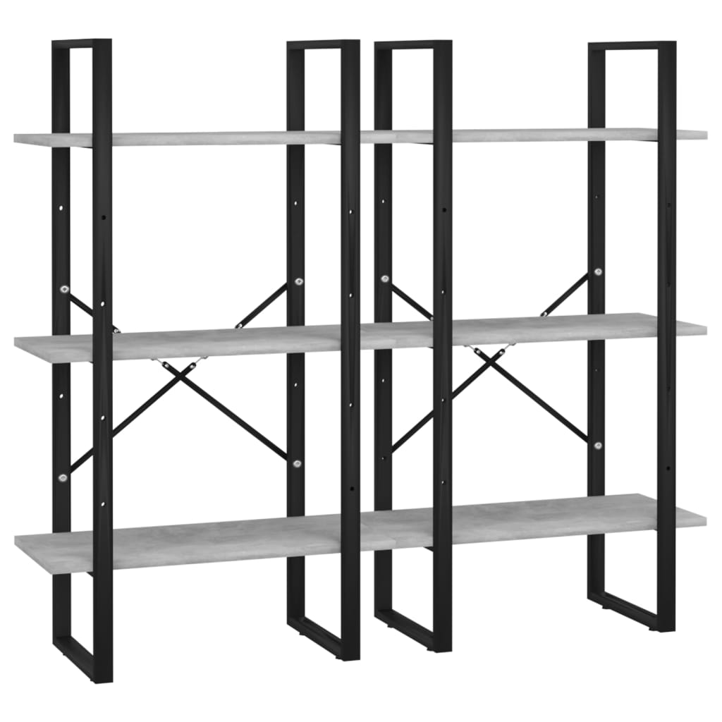 Opbergrek 60x30x210 cm bewerkt hout betongrijs