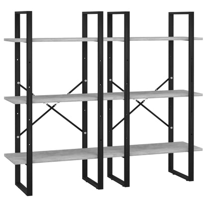 Opbergrek 60x30x210 cm bewerkt hout betongrijs