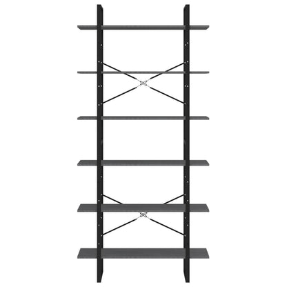 Hoge kast 100x30x210 cm massief grenenhout grijs